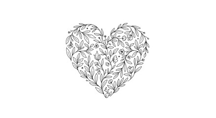 Elegant floral heart design, perfect for wedding invitations, Valentine's Day, or romantic designs