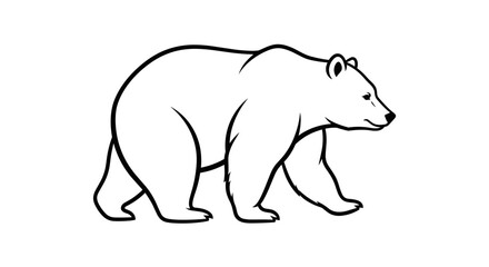 Majestic bear outline illustration, perfect for wildlife projects, nature designs, and educational resources
