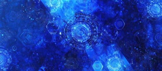 Abstract blue digital background with geometric shapes design creation