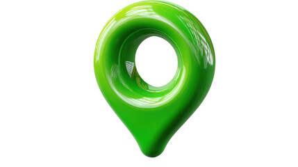 Navigational Guidepost: A sleek, green location marker signifies direction and destination, symbolizing guidance and pinpointing a specific place.