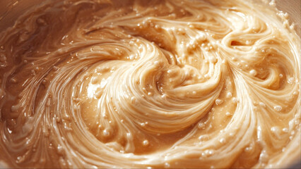 Delicious caramel swirl mixture ready for dessert creations