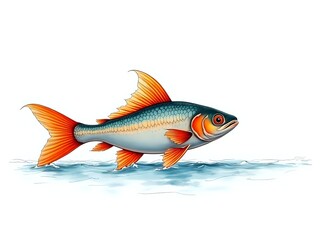 Naklejka premium Vibrant Fish Swimming in Water