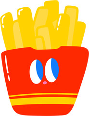 감자튀김 캐릭터 일러스트