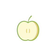 Green Half Apple Slice Illustration