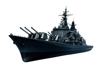 Streamlined fast attack cruiser featuring multiple deck-mounted artillery.