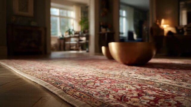 Elegant Living Room with Persian Rug and Stylish Decor, Indoor Ambiance