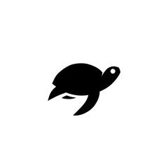 Simple black sea turtle logo in motion. Represents longevity, wisdom, and marine life, ideal for eco-friendly brands, travel, or ocean conservation initiatives.