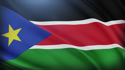 South Sudan Flag Waving Background Animation