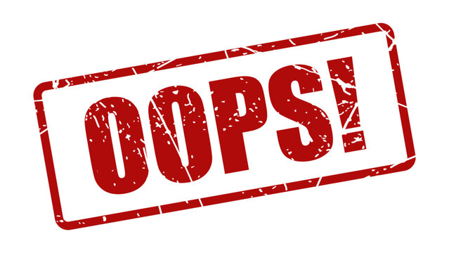 Oops! stamp with grunge texture