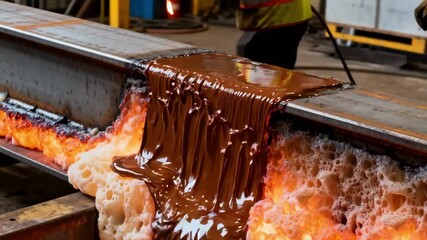 Medium shot of intumescent fireproof steel coating application highlighting thick protective layers expanding under heat to safeguard structural integrity