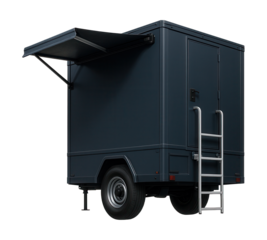 Portable crime lab featuring a retractable awning and rear access ladder.
