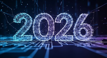 Futuristic 2026 Year Digital Innovation and Technology Concepts