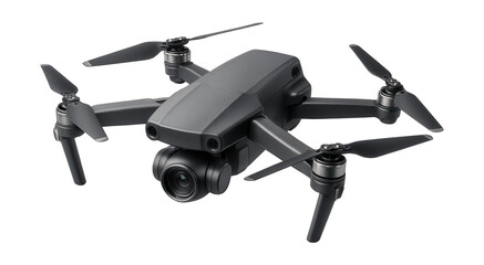 Naklejka premium Foldable drone with high-def camera gimbal for aerial surveillance.