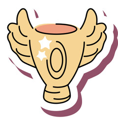 Golden Trophy With Wings And Stars On A Transparent Background Celebrating Victory And Achievement With A Sense Of Triumph And Success