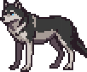 Fototapeta premium Leader Wolf Pixel Art
