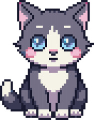 Fototapeta premium Cute Cat Pixel Art
