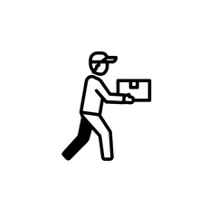 Delivery Person with Package Icon