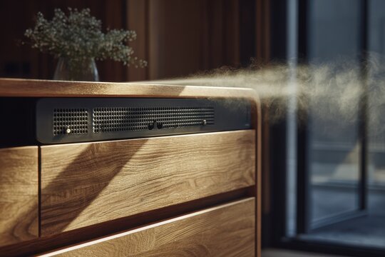 Close-up of a serene chest with gentle air flow lines, bathed in soft, warm light, creating a calming atmosphere for breathing techniques