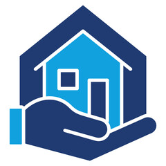 Housing Assistance Flat Blue Icon