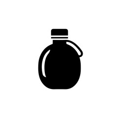 Black silhouette icon of a canteen flask