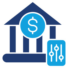 Stock Option Flat Blue Icon