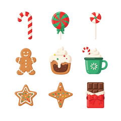 Festive Christmas Sweets and Treats Collection Candy Canes Gingerbread and More.