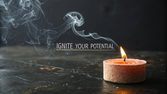 A burning candle with smoke illustrating potential and inspiration