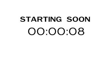 Countdown timer illustration. Starting soon timer clock. Minute and second timer number.