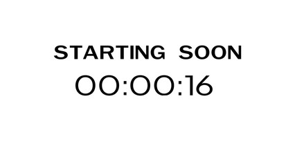 Countdown timer illustration. Starting soon timer clock. Minute and second timer number.