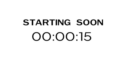 Countdown timer illustration. Starting soon timer clock. Minute and second timer number.