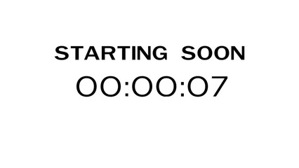 Countdown timer illustration. Starting soon timer clock. Minute and second timer number.