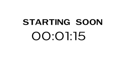 Countdown timer illustration. Starting soon timer clock. Minute and second timer number.