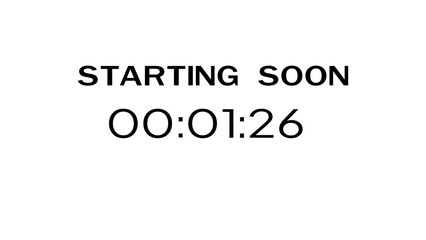 Countdown timer illustration. Starting soon timer clock. Minute and second timer number.
