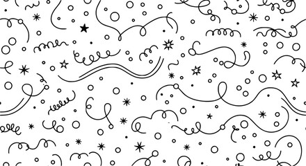 Border frame repeat pattern. Great for a birthday party or an event celebration invitation or decor. Surface pattern design.