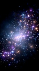Fototapeta premium Vivid Galaxy with Bright Stars and Nebula in Deep Space