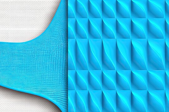 Abstract blue geometric shapes overlaying white dotted surface