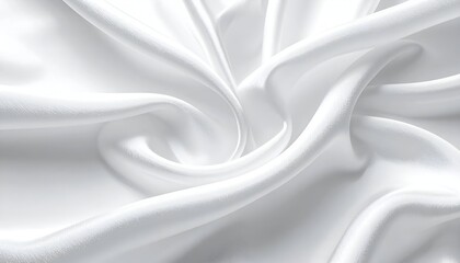 Naklejka premium Soft, flowing white fabric with graceful folds and shadows, creating a luxurious texture