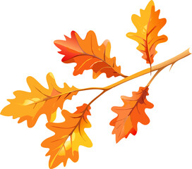 Autumn Oak Leaves Botanical Vector