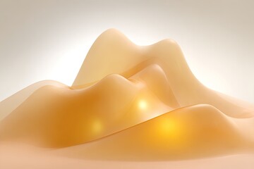 Abstract flowing orange form with internal golden light glow