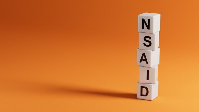 nsaid word made with building blocks.close up of wooden elements,