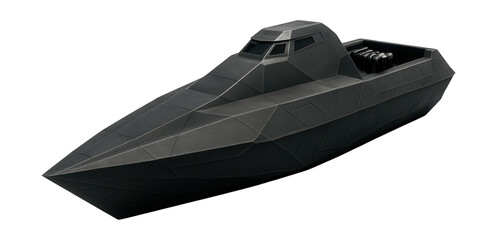 Covert minelayer featuring angular design and minimized radar visibility.