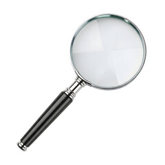 Magnifying glass with a black handle isolated on white perfect for search and investigation concepts