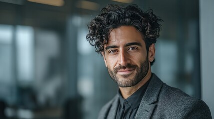 Confident Professional's Gaze: A close-up shot of a distinguished individual exudes confidence, their gaze emanating poise, sophistication, and charisma.