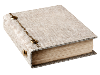 Antique leather bound book isolated on transparent background