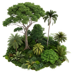 jungle top view isolated on white background