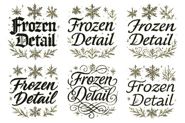 Fototapeta premium Frozen Calligraphy Art. Frozen Detail. Create a calligraphy lettering illustration of the phrase: Frozen