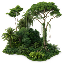 jungle top view isolated on white background