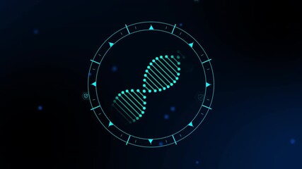 A high tech motion graphic featuring a digital shield icon with scanning lines, symbolizing data protection, cybersecurity, and secure network access. - Powered by Adobe