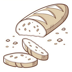 piece of a dry white bread bruschetta or baguette