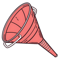 plastic funnel isolated on white background stock